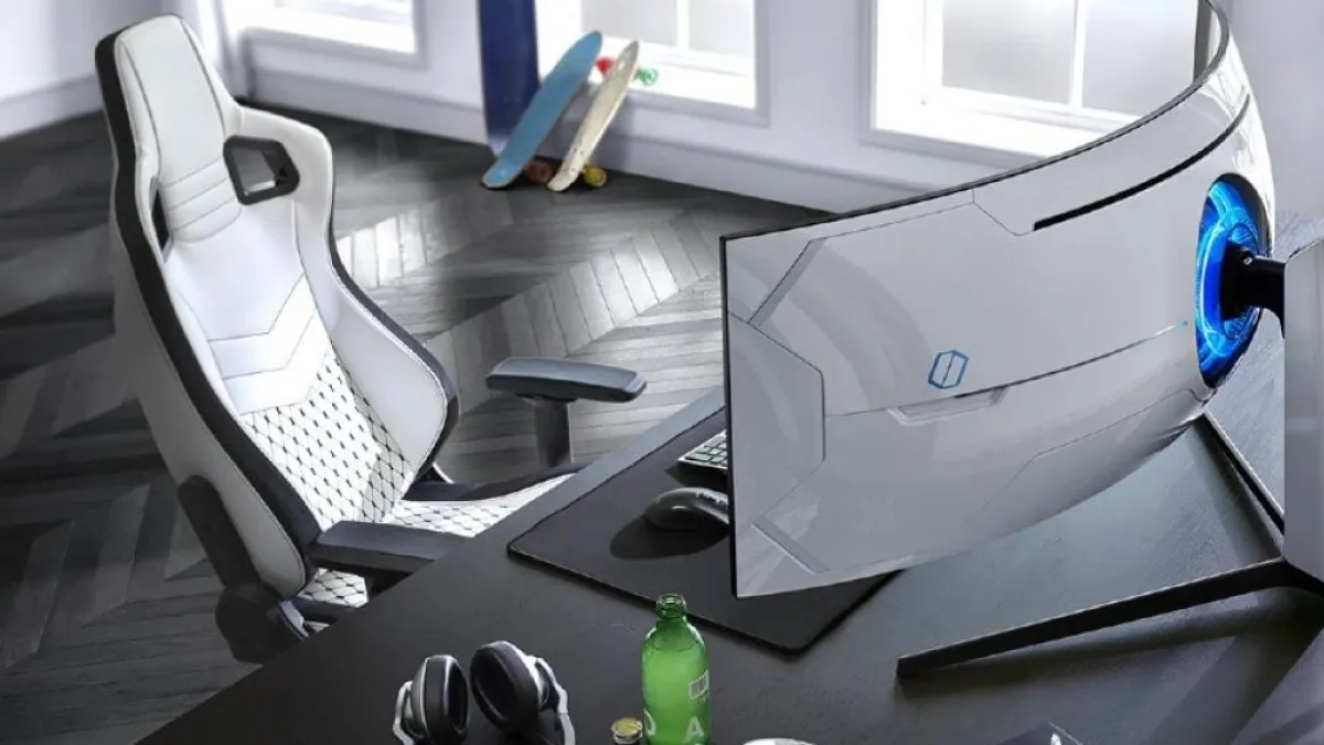 Workspace setup for a web designer working from home