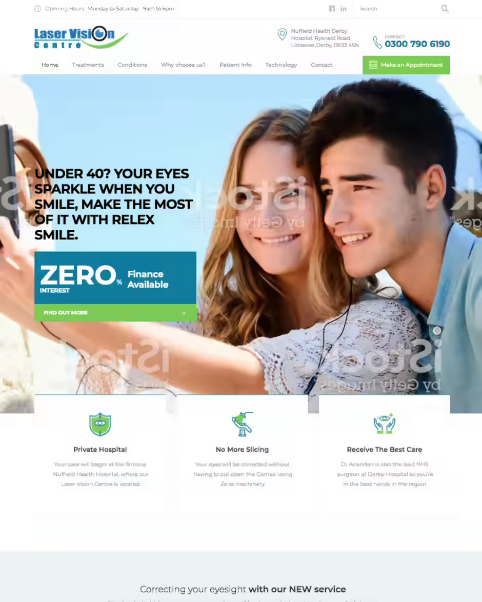 Laser Vision Centre Derby — the old website